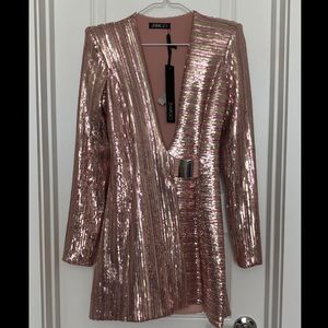 Deep V Mini Sequin Dress - Zhivago